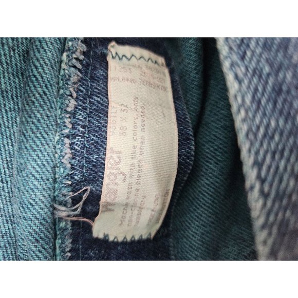 VTG Wrangler Made In USA Blue Green Hand Dyed Straight Leg Jeans Size 36 X 32 - Picture 2 of 11